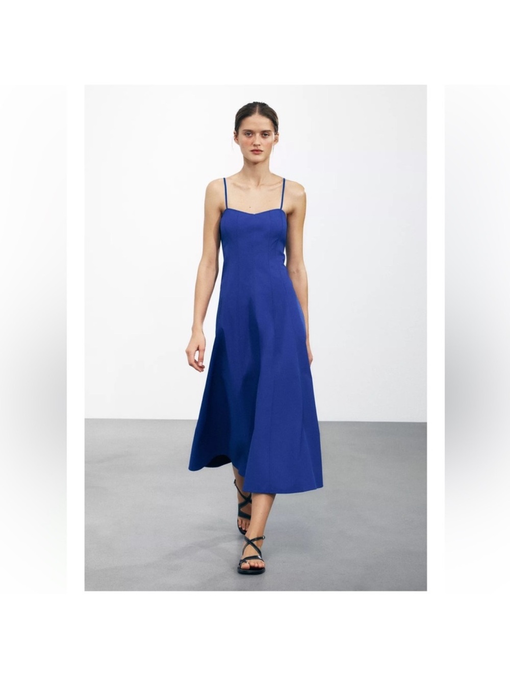 Zara blue poplin midi dress